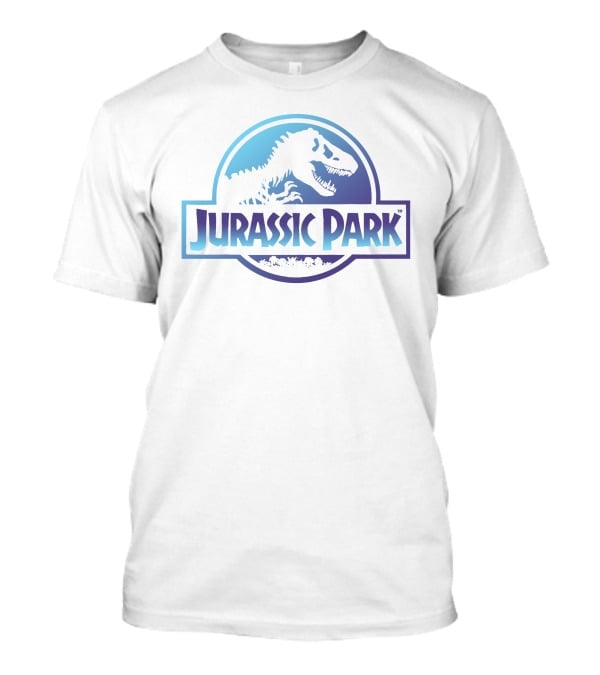 Jurassic Park Dinosaur Logo Blue And White T-Shirt