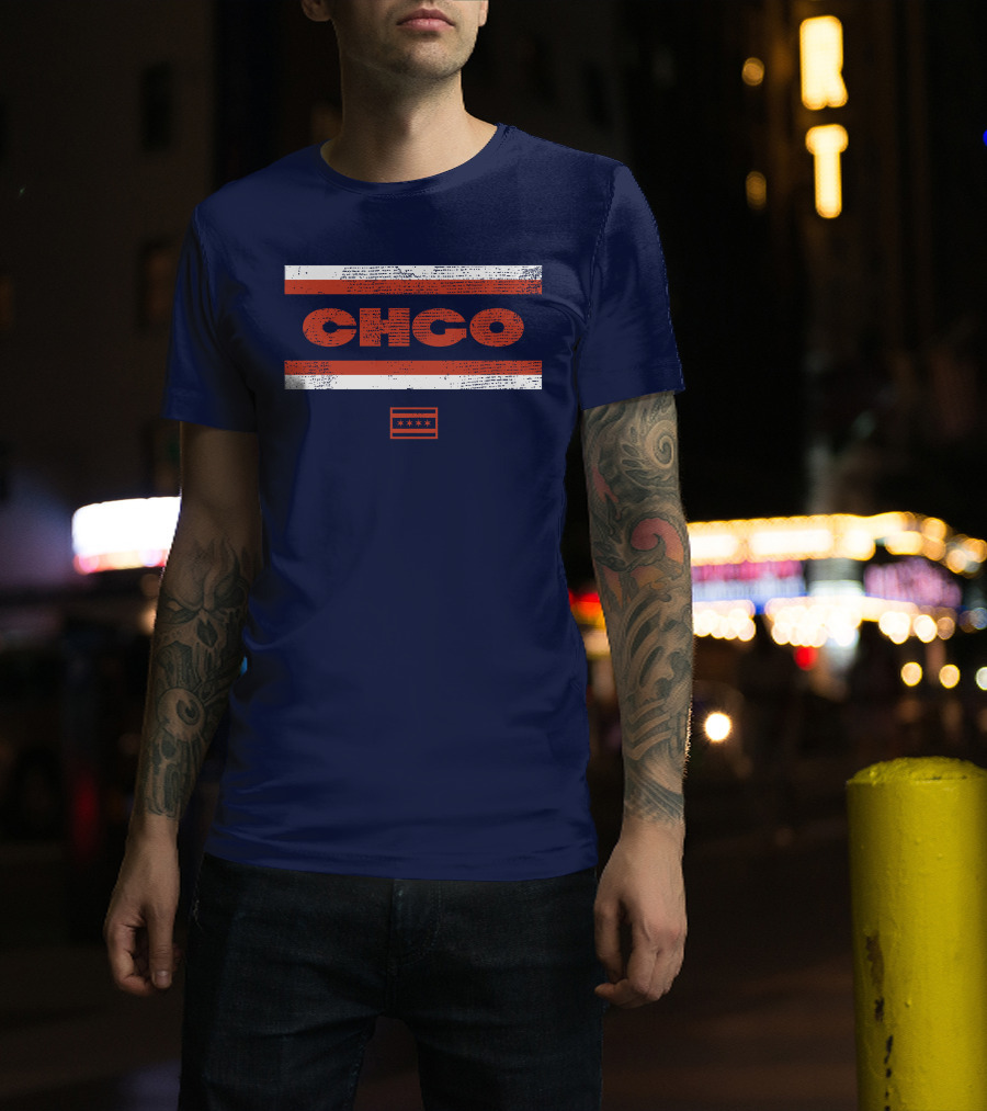 Brenda Webber CHGO Midway Chicago Flag Stripes T-Shirt