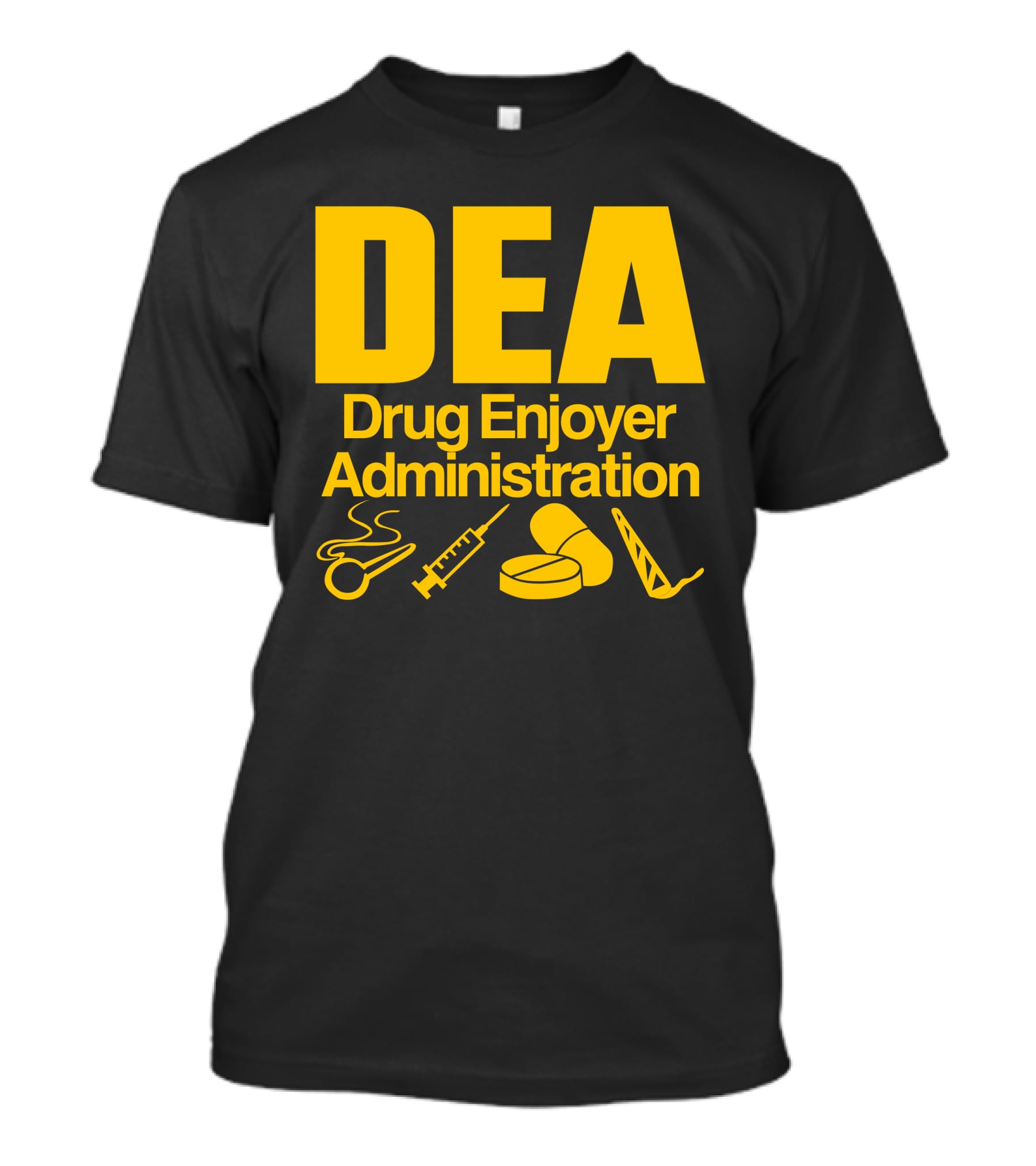 DEA Drug Enjoyer Administration Spoons Syringe Pills Razor Blade T-Shirt