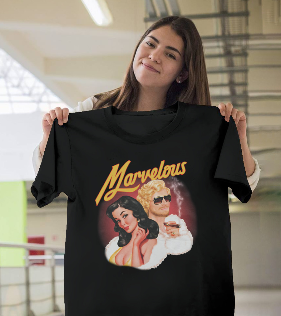 Marvelous Retro Style Couple with Cigars T-Shirt