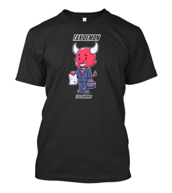 TAX DEMON Red Devil In Business Suit With Document And Briefcase T-Shirt