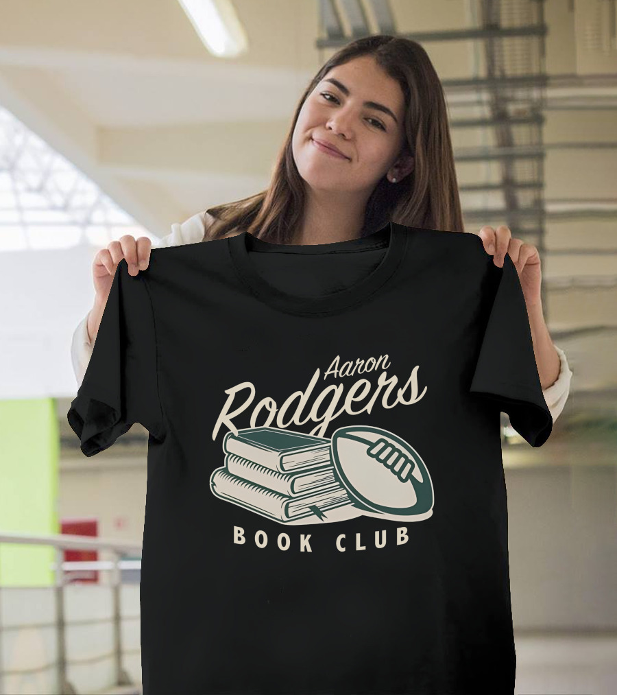 Pat McAfee Show Aaron Rodgers Book Club Football Stack T-Shirt