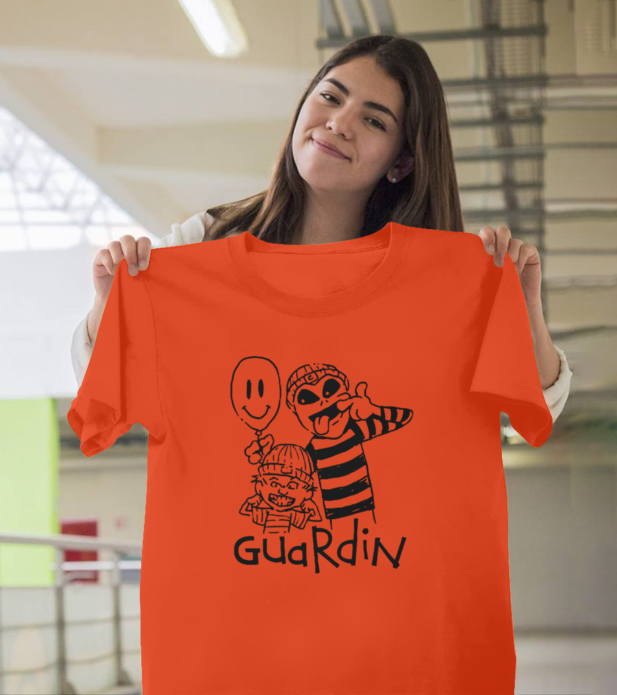 Calvin And Hobbs Guardin Graffiti Style Mischief Balloon T-Shirt