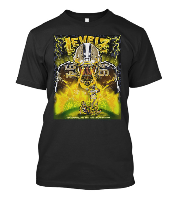Levelz New Orleans Saints Cam Jordan All Time Sacks Leader T-Shirt