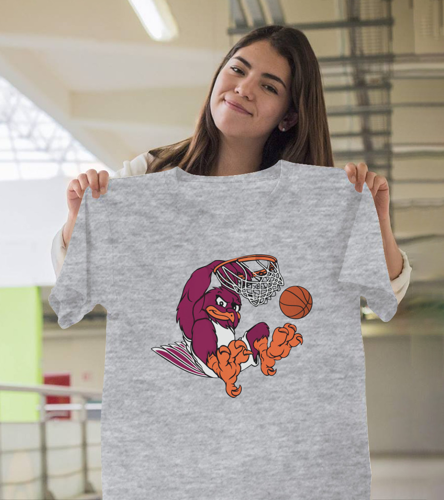Clark Ruhland Hokiebird Basketball Dunk T-Shirt