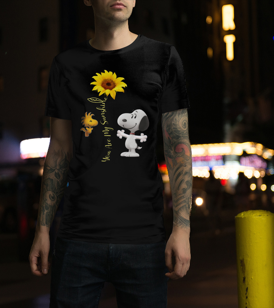 Snoopy And Woodstock You Are My Sunshine Sunflower T-Shirt