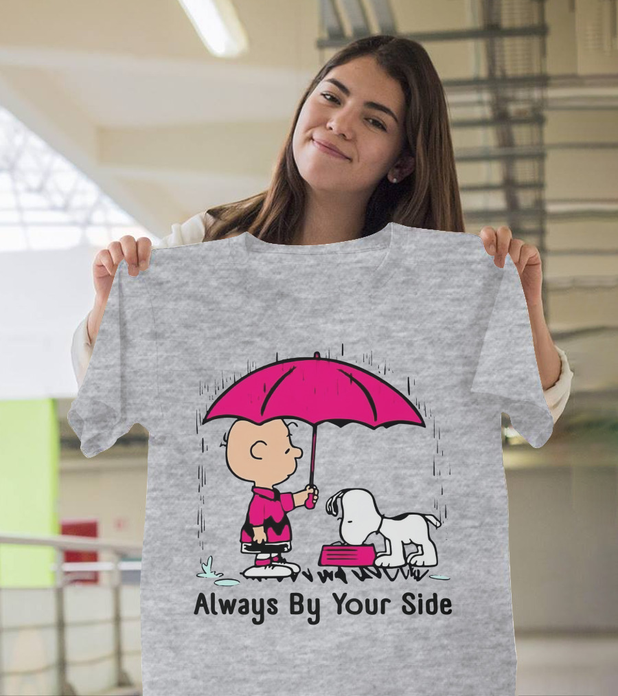 Always By Your Side Charlie Brown Snoopy Umbrella T-Shirt