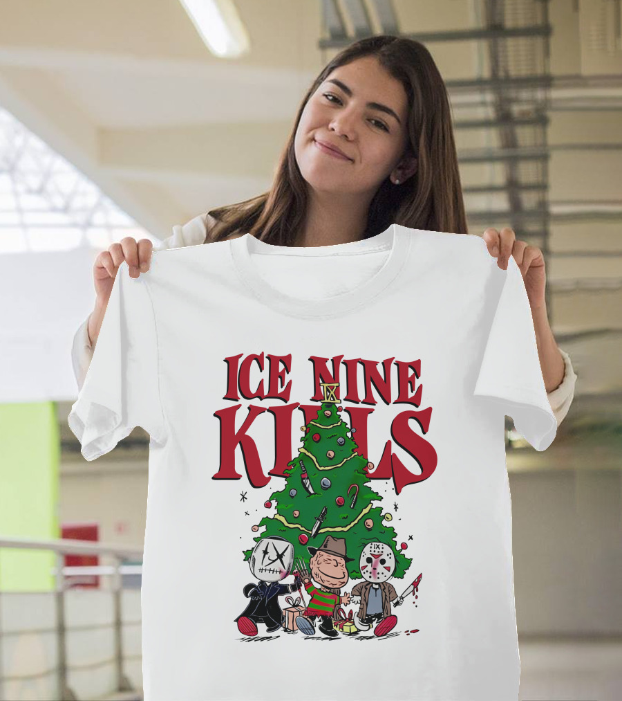 Merry Christmas Ice Nine Kills Horror Characters Christmas Tree T-Shirt