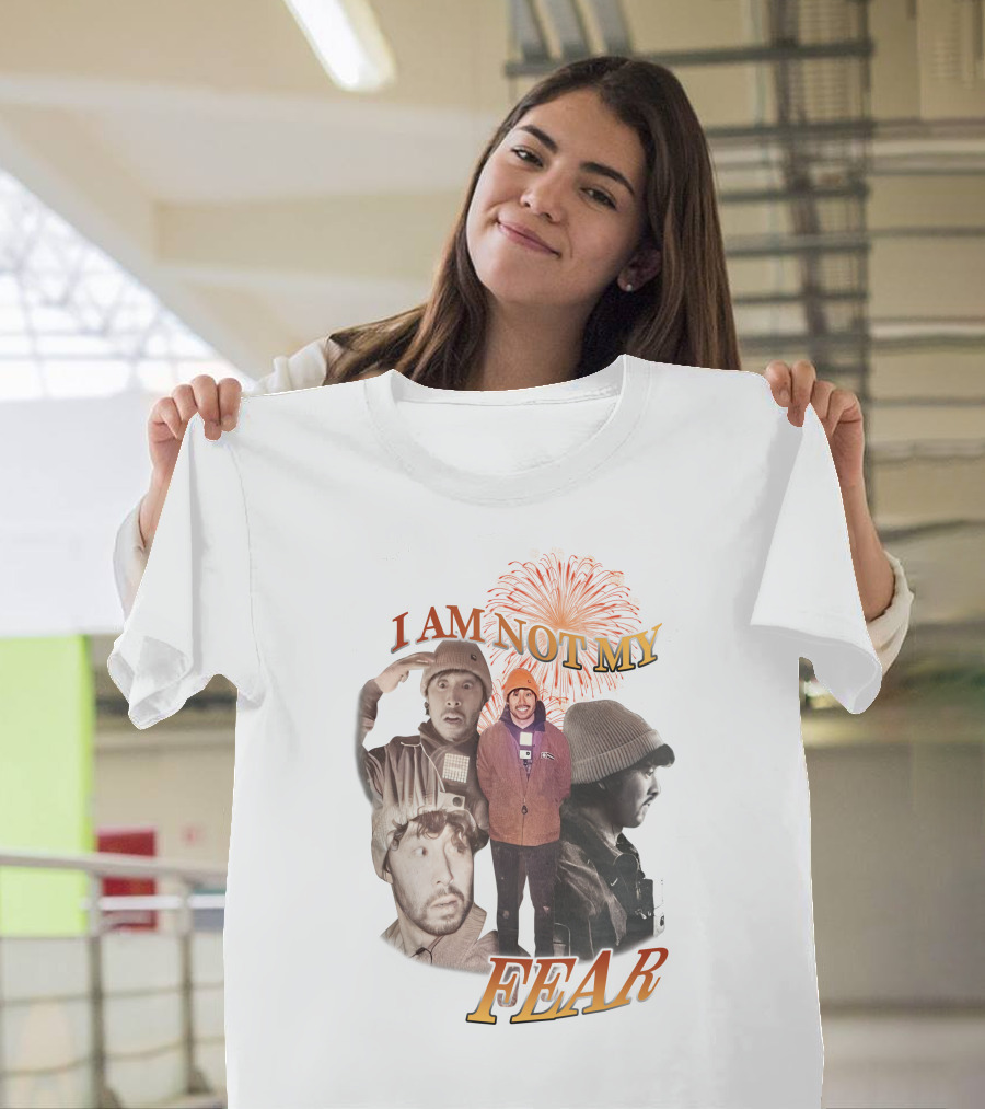 I Am Not My Fear Fireworks and Collage Portraits T-Shirt