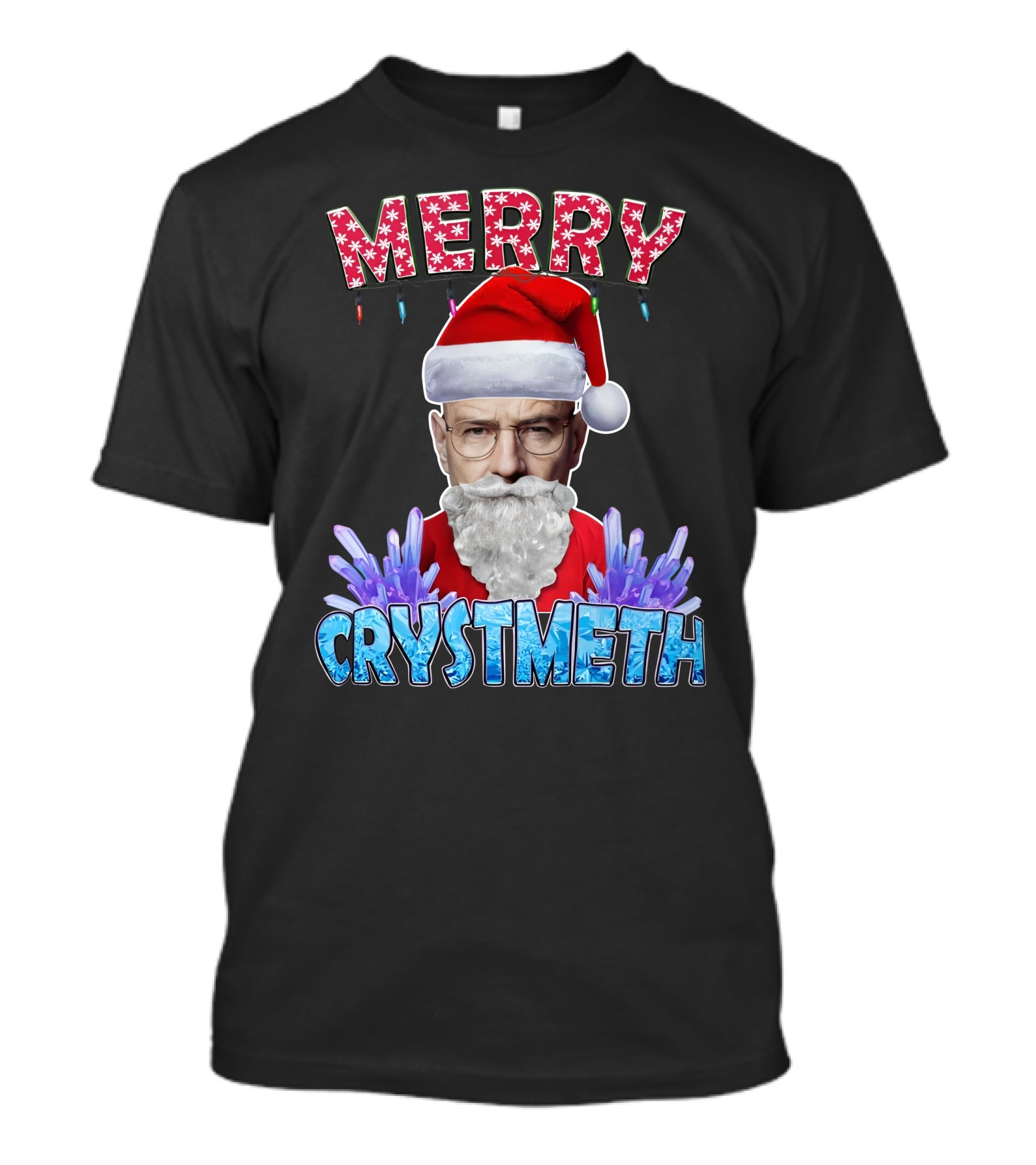 Merry Crystmeth Santa With Breaking Bad Inspired Elements T-Shirt