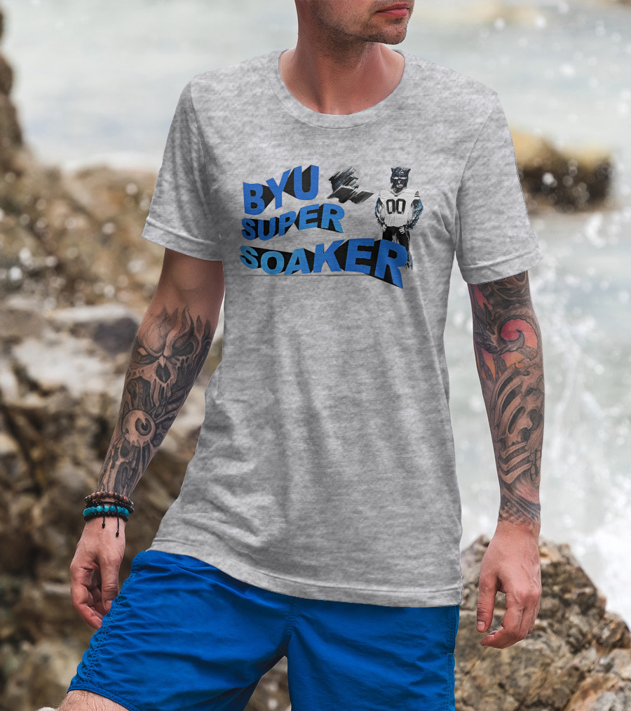 BYU Super Soaker Wildcat Jersey 00 Blue Motion T-Shirt