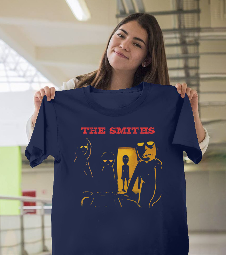 THE SMITHS Yellow Characters In Darkened Room With Doorway Light T-Shirt