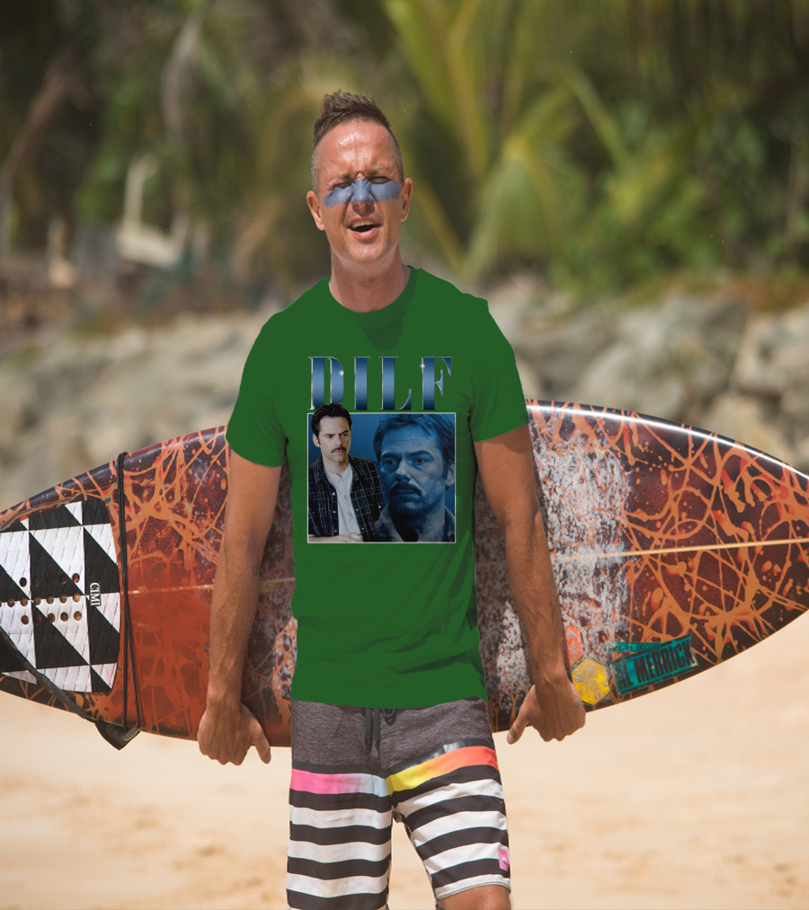 Charlie Swan DILF Mustache Double T-Shirt