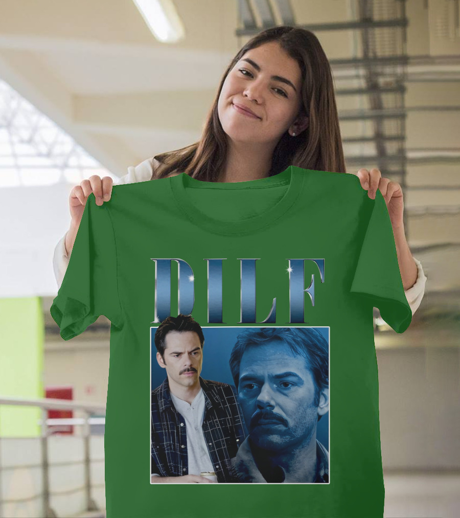 Charlie Swan DILF Mustache Double T-Shirt