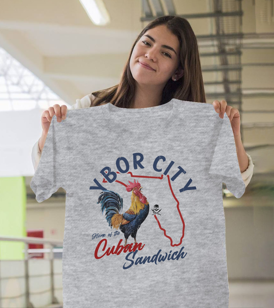 Ybor City Florida Rooster Home Of The Cuban Sandwich T-Shirt