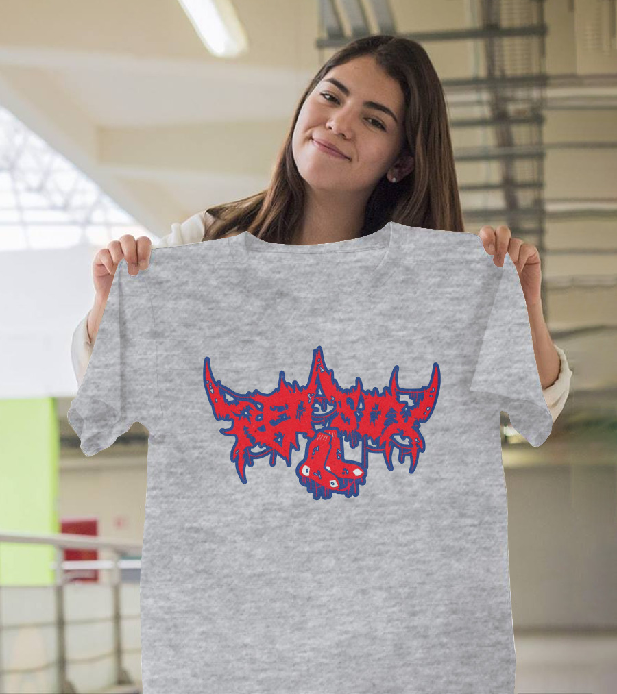 Death Metal Style Red Sox Emo T-Shirt