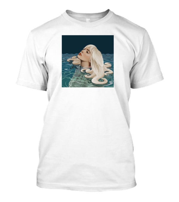 Resurface Feminine Profile Emerging From Water With Flowing Hair T-Shirt