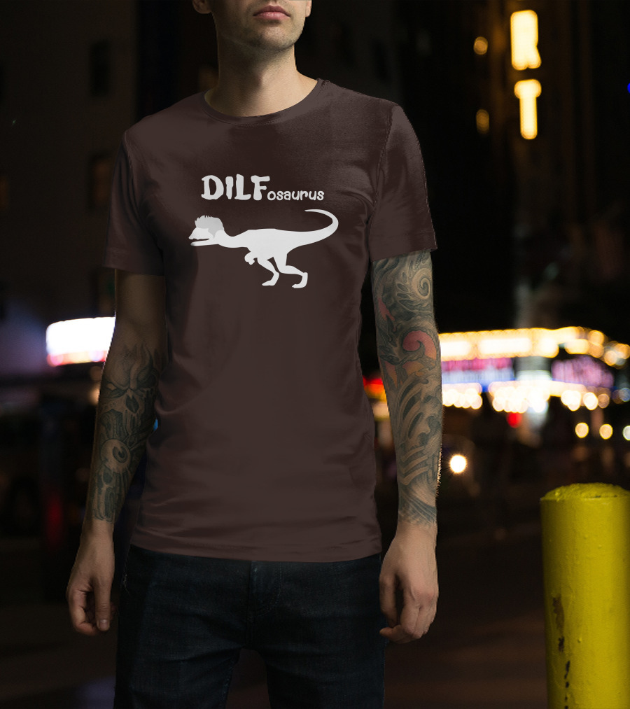 DILFosaurus Dinosaur Silhouette With Hairstyle T-Shirt