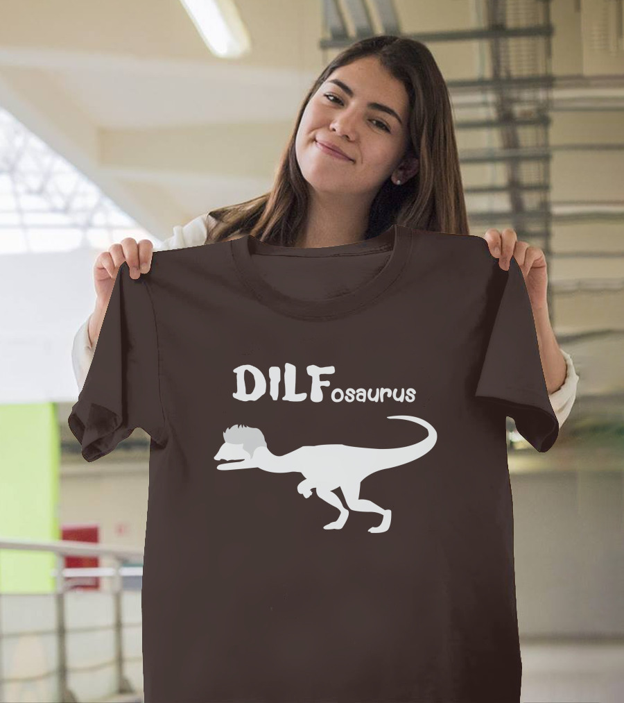 DILFosaurus Dinosaur Silhouette With Hairstyle T-Shirt