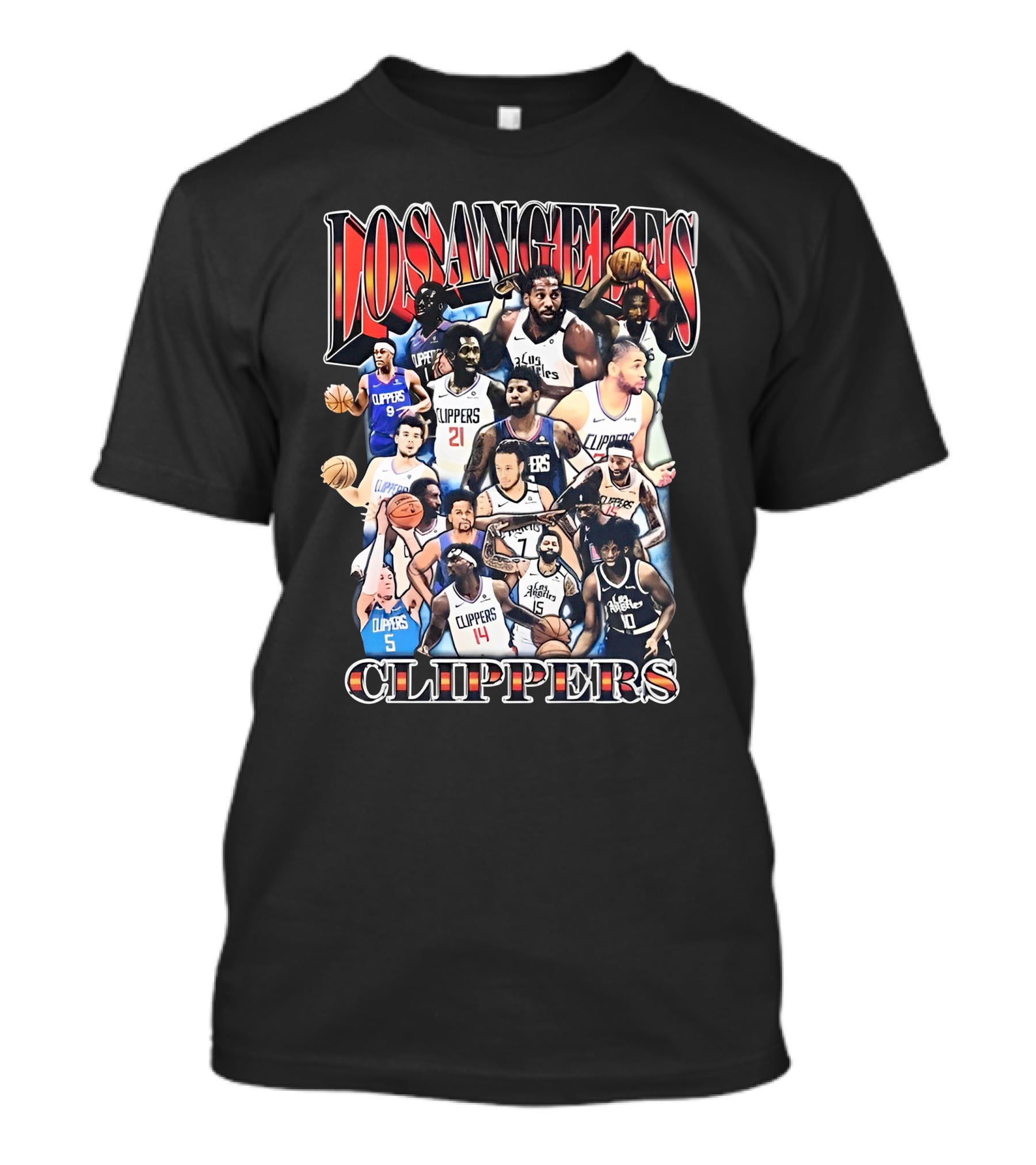 Los Angeles Clippers Basketball Players Collage With Team Name T-Shirt
