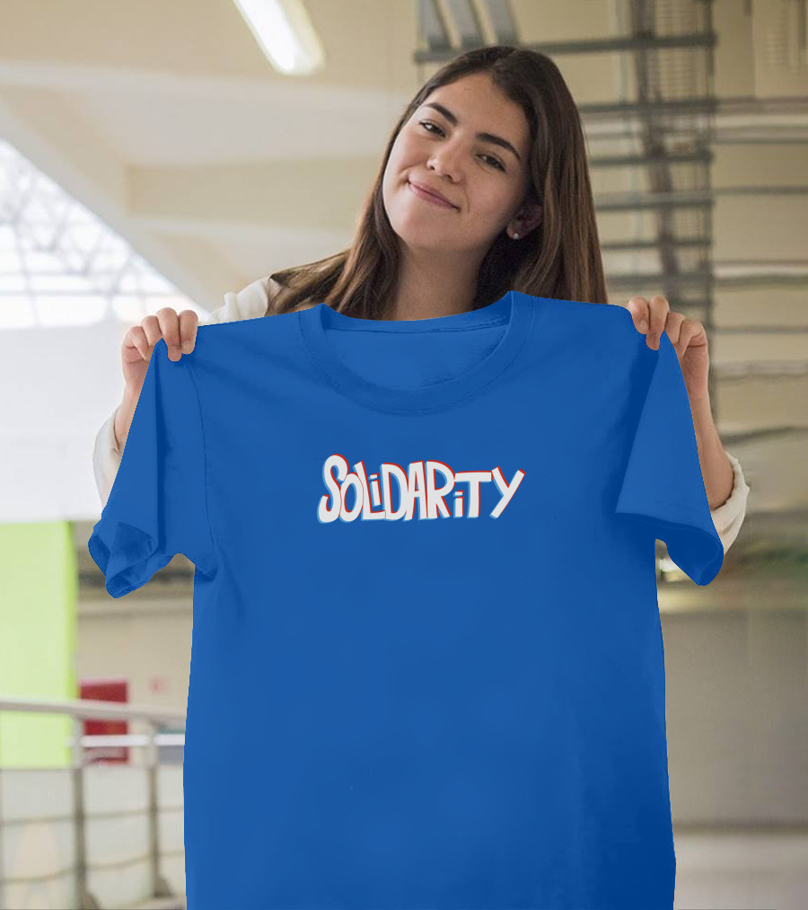 Solidaritycouk Solidarity Dyed Blue Text T-Shirt