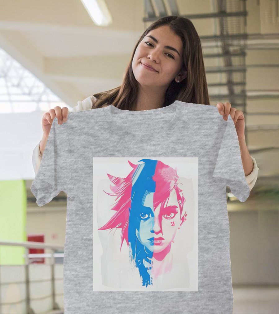 Arcaneshow Vi And Jinx Split Face T-Shirt