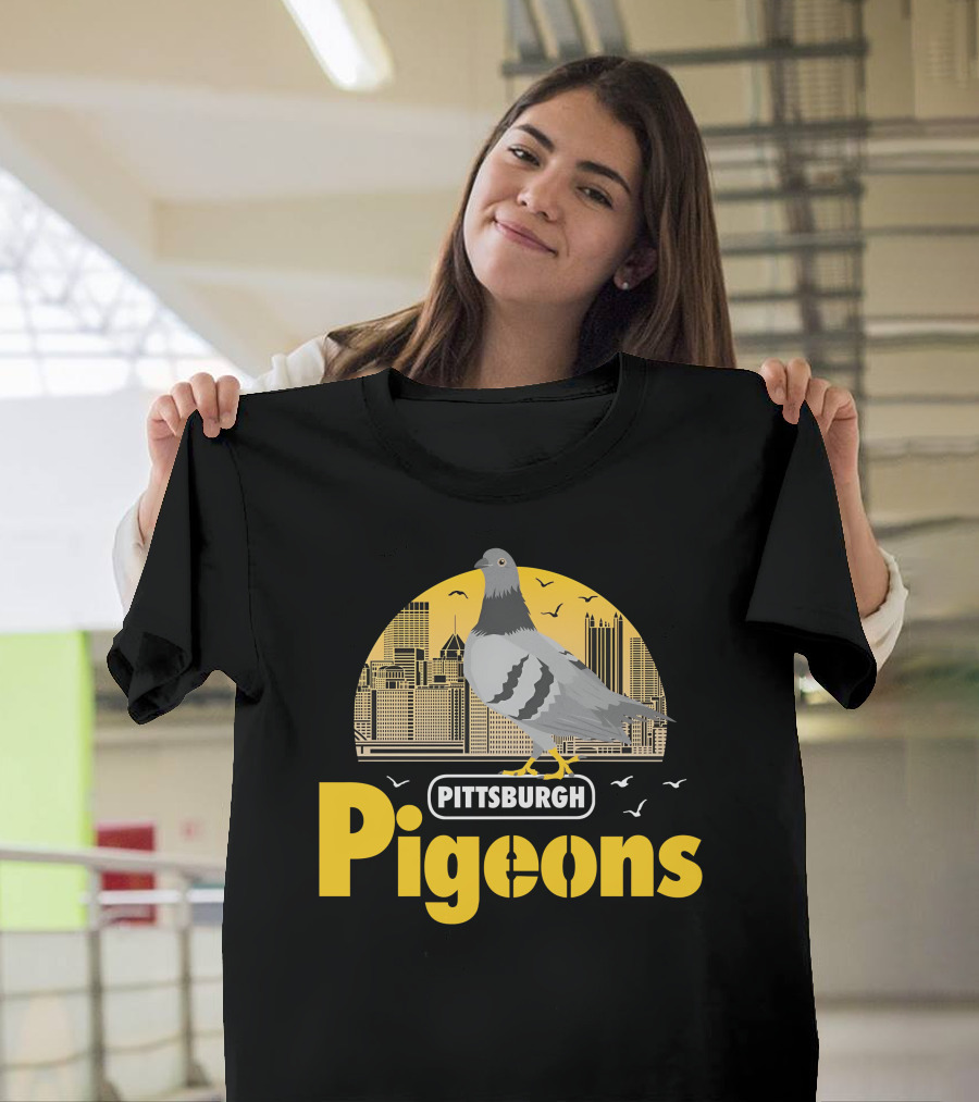 Pittsburgh Clothing Company Pigeons Skyline Bird T-Shirt
