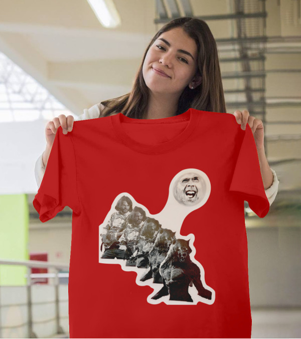 Hilarious Meme Jeffrey Wolf Transformation Full Moon Face Reaction T-Shirt