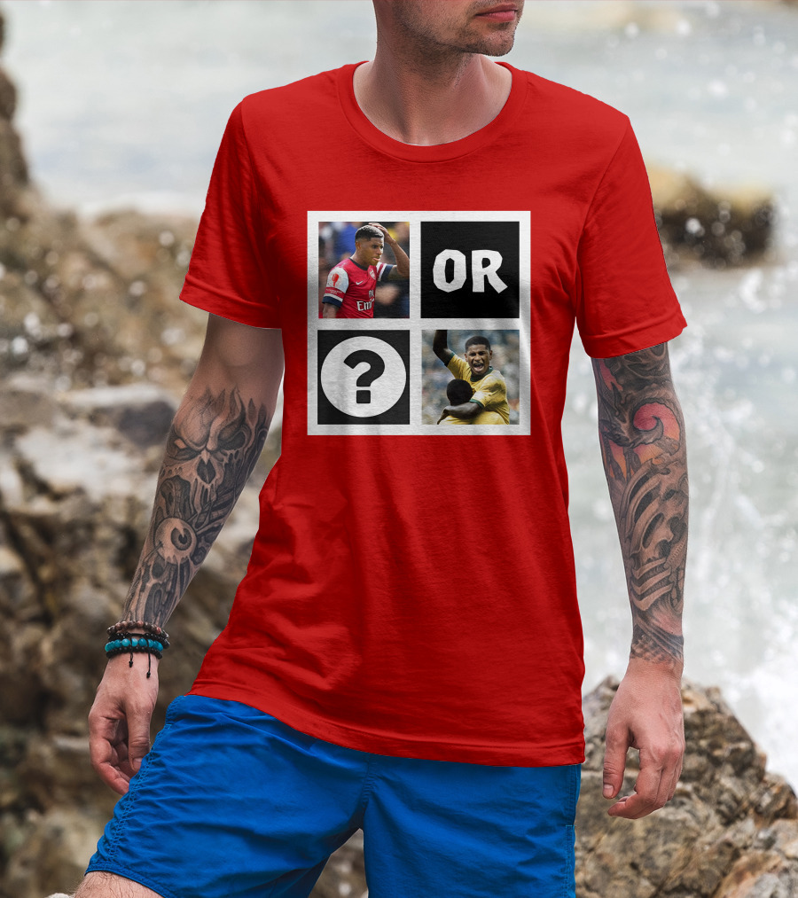 Redmancdesigns Walcott Or Pele Soccer Icons Question Mark Retro Combo T-Shirt