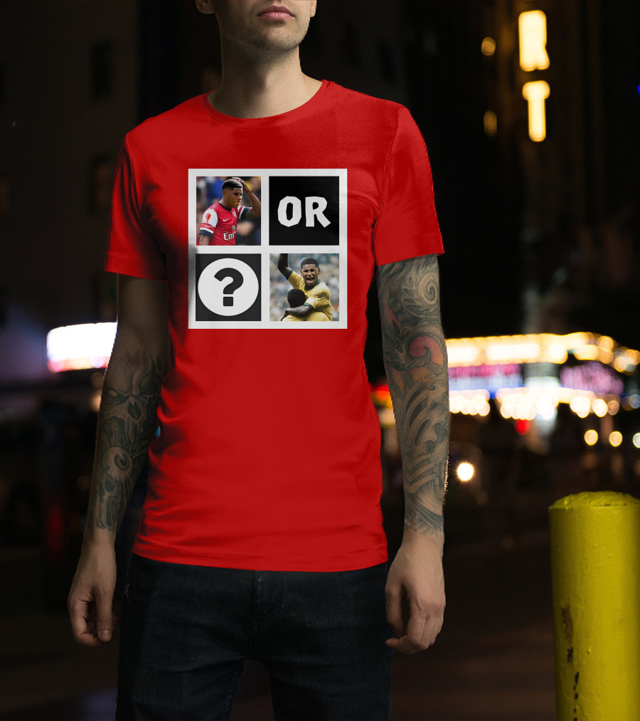 Redmancdesigns Walcott Or Pele Soccer Icons Question Mark Retro Combo T-Shirt