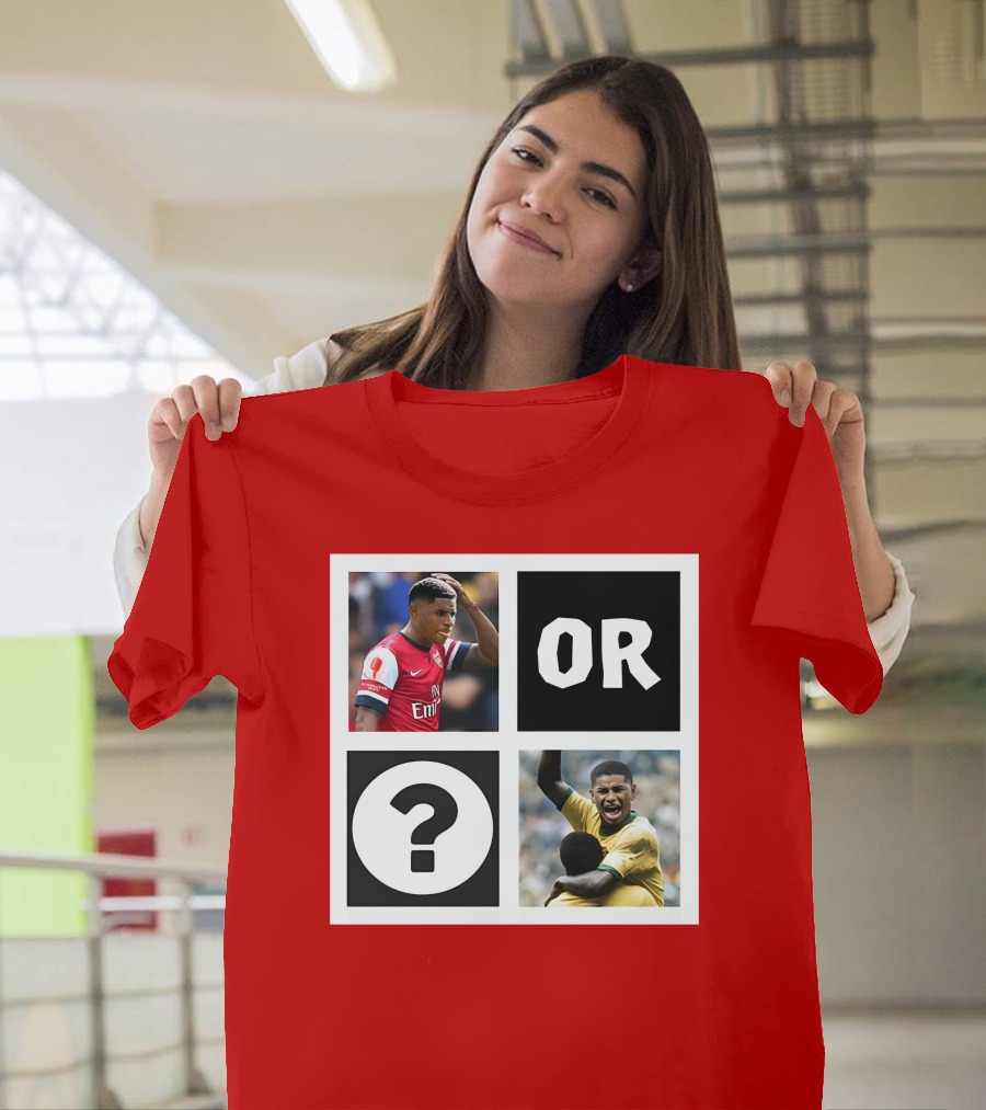 Redmancdesigns Walcott Or Pele Soccer Icons Question Mark Retro Combo T-Shirt