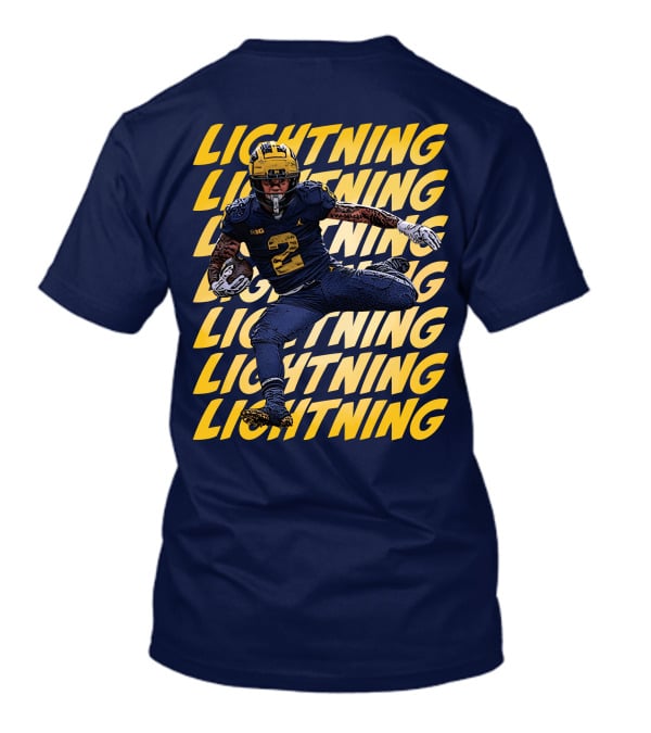 Lightning University Of Michigan Football Blake Corum Valiant Mden Merch T-Shirt