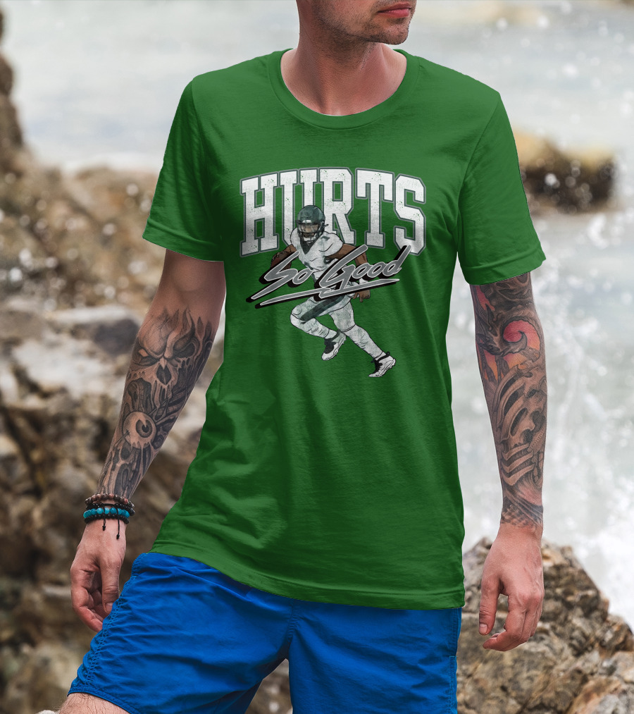 Hurts So Good Pigment Dyed Football Player Green T-Shirt