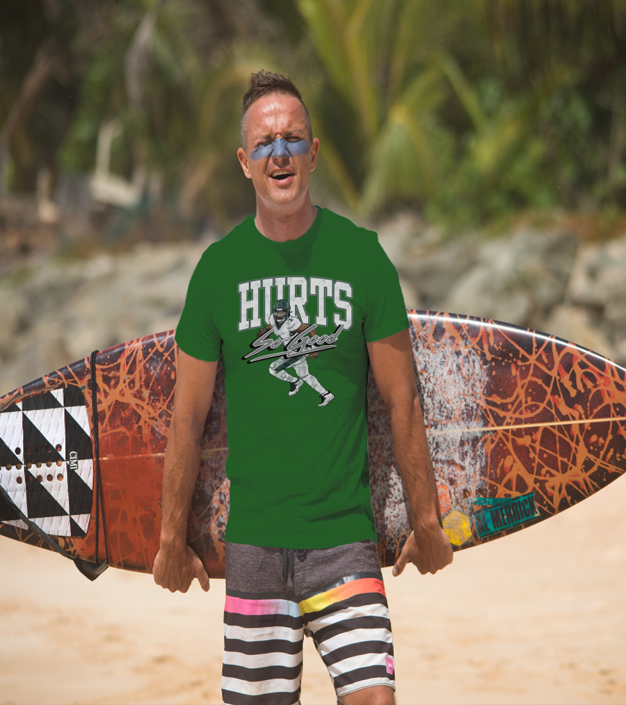 Hurts So Good Pigment Dyed Football Player Green T-Shirt