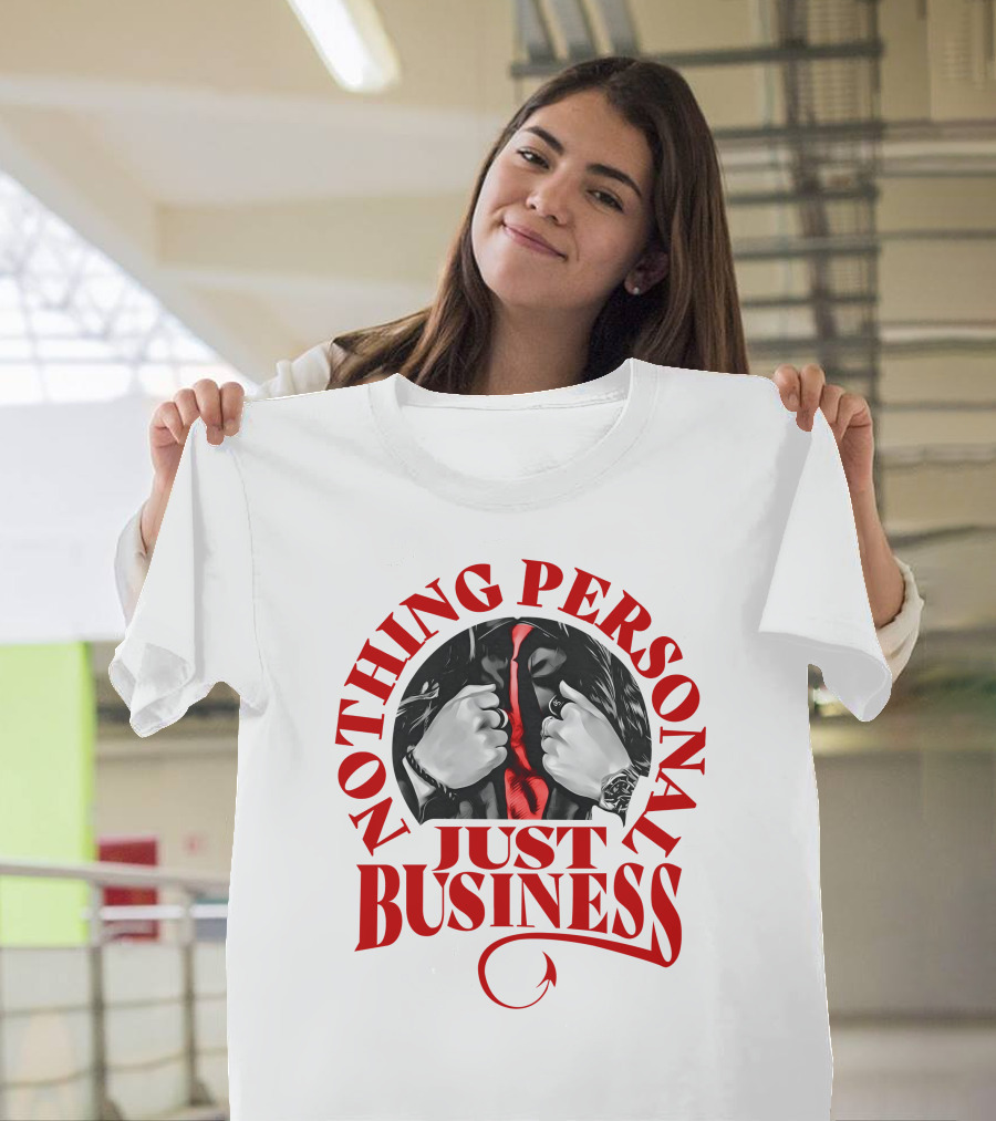 Nothing Personal Just Business Red Tie Hidden Face T-Shirt