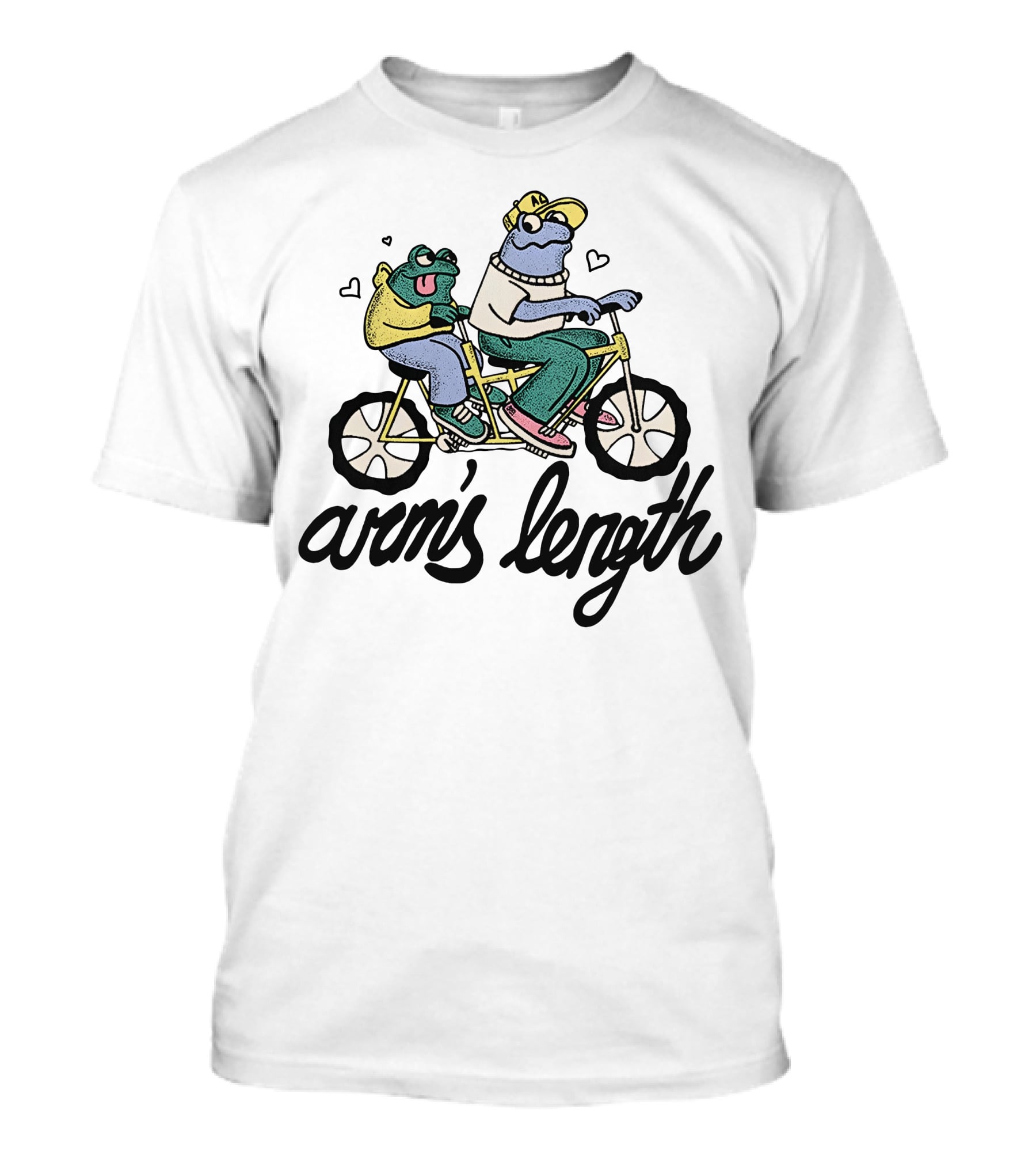 Arm's Length Frog And Toad Tandem Bicycle Hearts T-Shirt