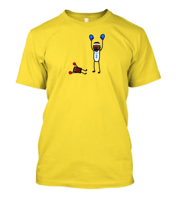 Nba Paint Sga Beat The Buzzer Stick Figures Boxing Yellow T-Shirt