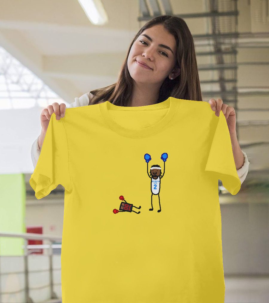 Nba Paint Sga Beat The Buzzer Stick Figures Boxing Yellow T-Shirt