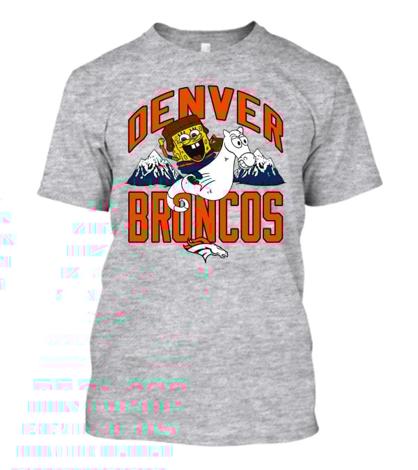 Denver Broncos Homage X Spongebob Men's Fanatics Gray Pro Shop T-Shirt