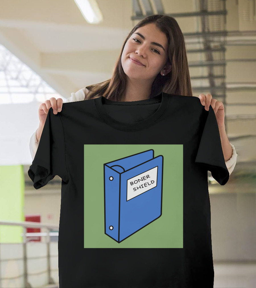 BONER SHIELD Blue Binder T-Shirt