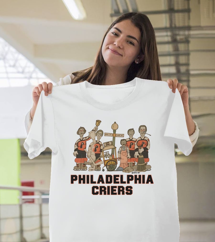 Philadelphia Criers Hockey Team Cartoon Characters With Instruments T-Shirt