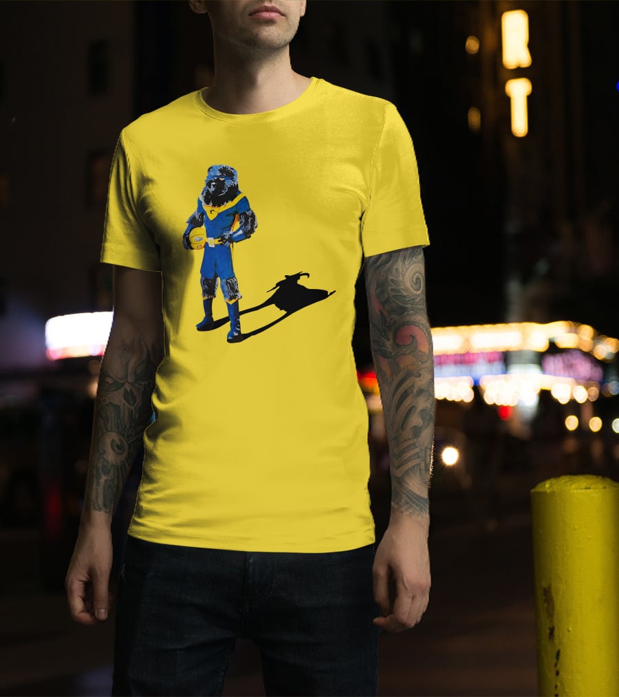 Memphis Grizzlies Bear With Superhero Goat Shadow Holding Basketball T-Shirt