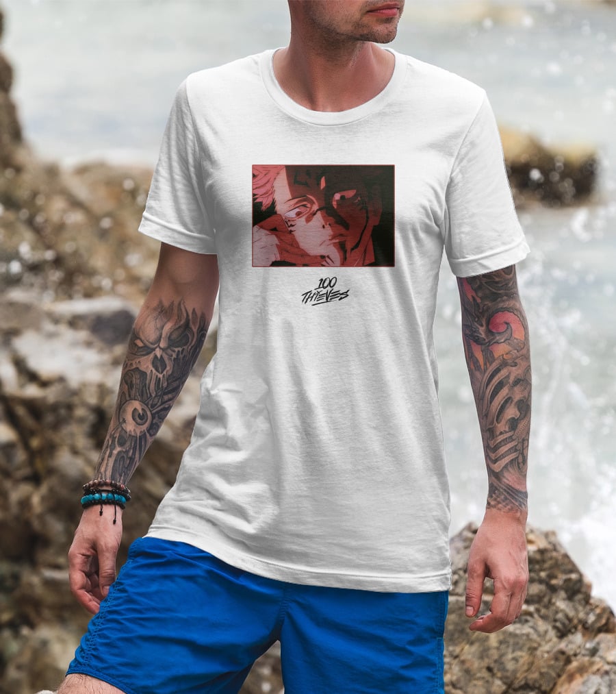 100 Thieves Sukuna Anime Character T-Shirt