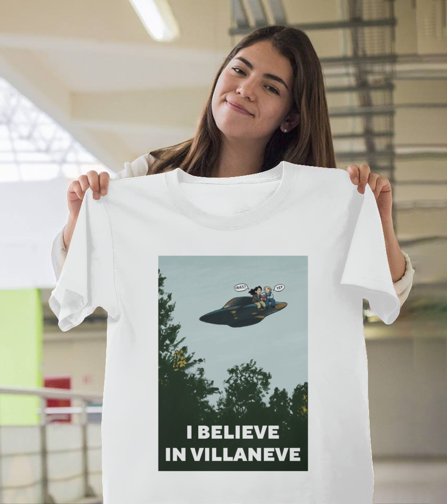 I Believe In Villaneve Trees UFO Scully Mulder Speech Bubbles T-Shirt