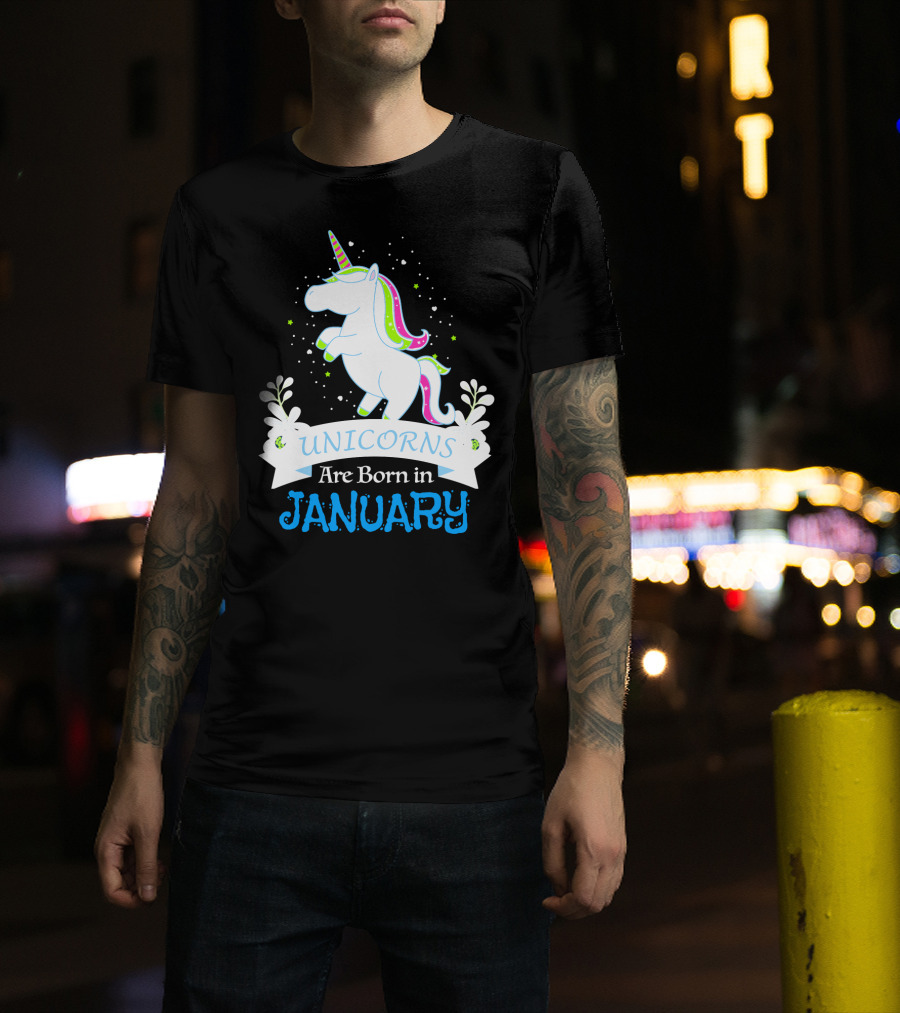 Christmas Unicorns Are Born In January T-Shirt