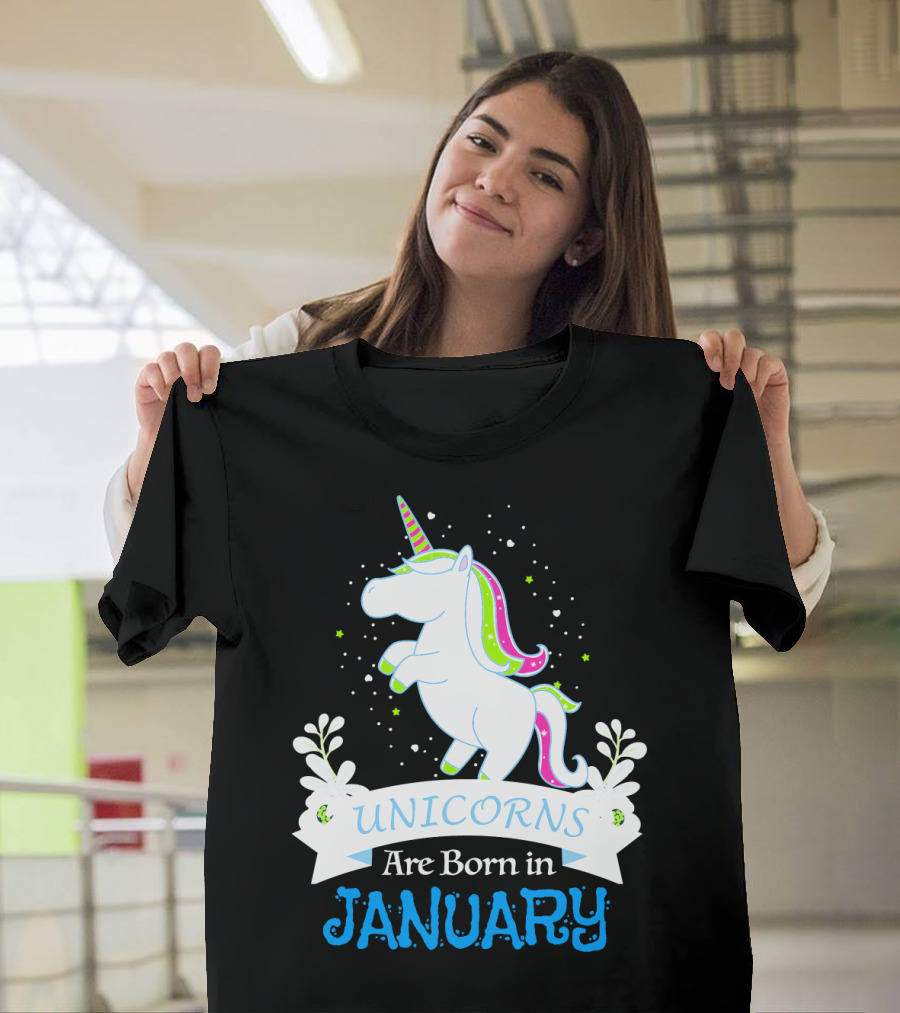 Christmas Unicorns Are Born In January T-Shirt