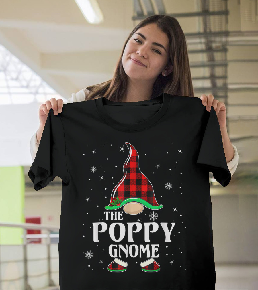 The Poppy Gnome Buffalo Plaid Christmas T-Shirt