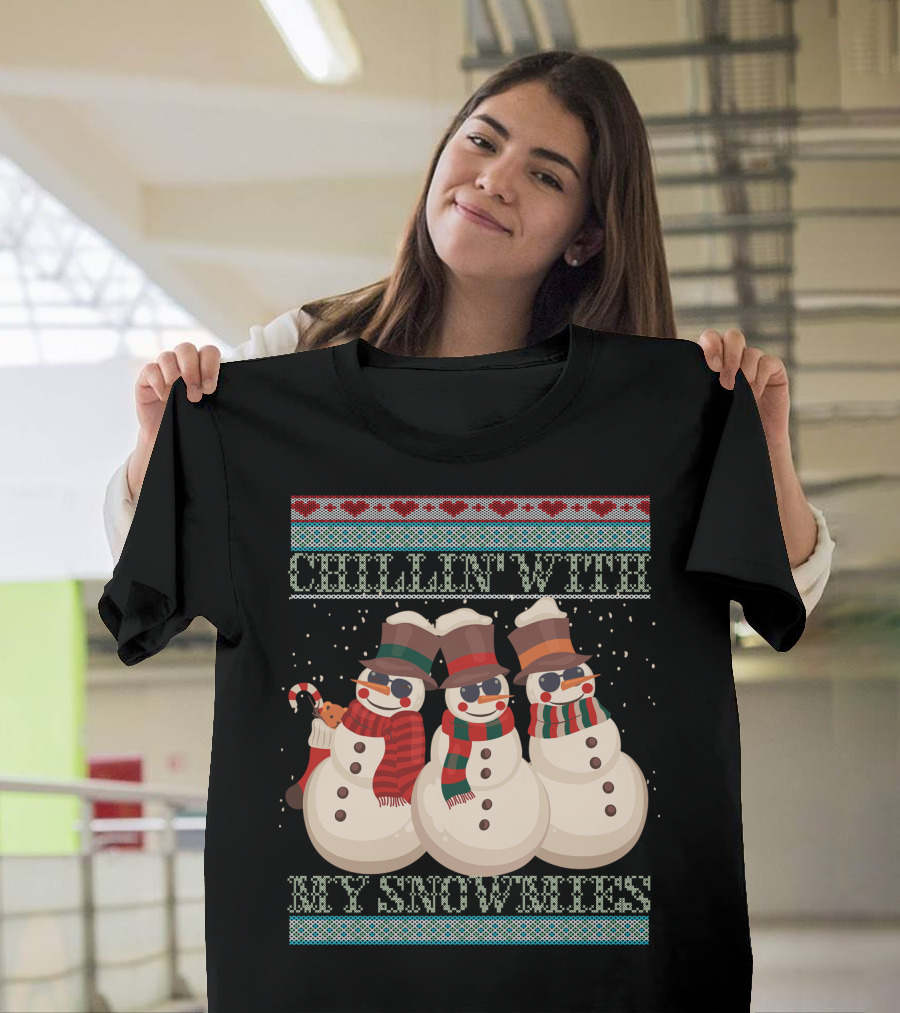 Chillin' With My Snowmies Hanes Men's Comfortwash Garment Dyed T-Shirt