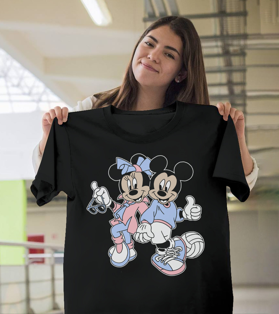 Disney Mickey And Minnie Volleyball Sports Duo T-Shirt