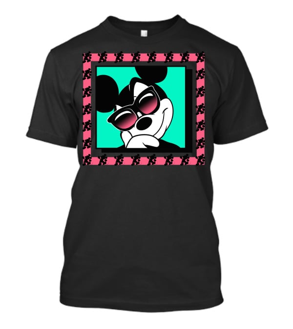 Mickey Mouse Cool Shades Neon Border T-Shirt